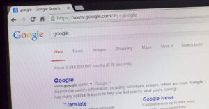 google search results page on laptop